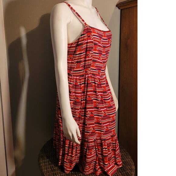 Loft Ann Taylor Aztec Print Rayon Babydoll Dress Sleeveless 16P Knee Length - Picture 9 of 12